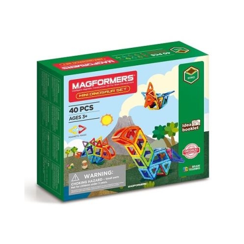 Joc magnetic de constructie Mini Dinosaur Set Dinozauri 40 piese Magformers