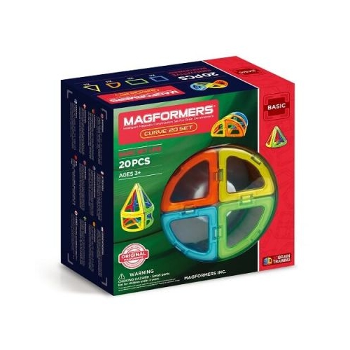 Joc magnetic de constructie Curve Set Curbe 20 piese Magformers