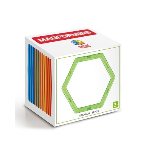 Joc magnetic de constructie Hexagonal Set 12 piese in forma de hexagon Magformers
