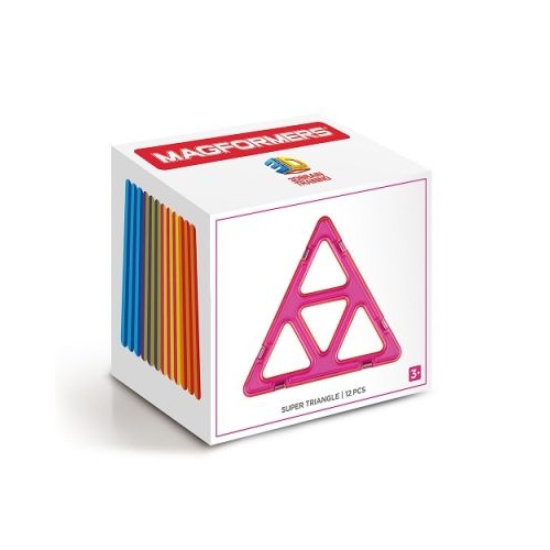 Joc magnetic de constructie Super Triangle Set 12 piese in forma de triunghi Magformers