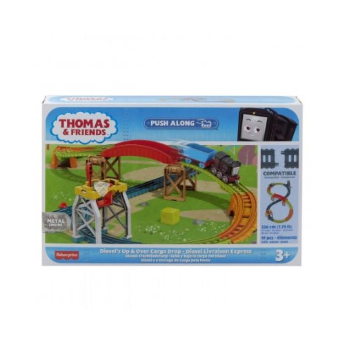 Set de joaca cu locomotiva push along Diesel si accesorii