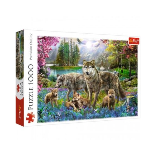 Puzzle 1000 Familie de lupi Trefl