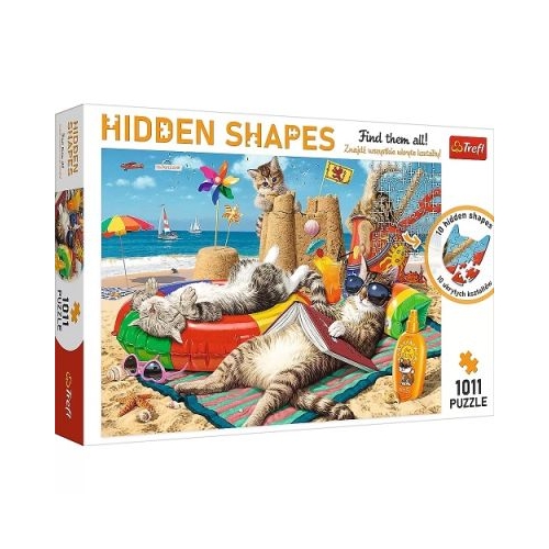 Puzzle 1000 piese Forme ascunse. Felinele dragute Trefl