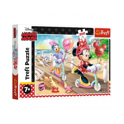 Puzzle 200 Distractie Minnie la plaja Trefl