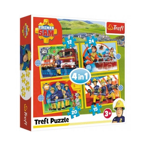 Puzzle 4-in-1 Ajutoarele pompierului Sam Trefl
