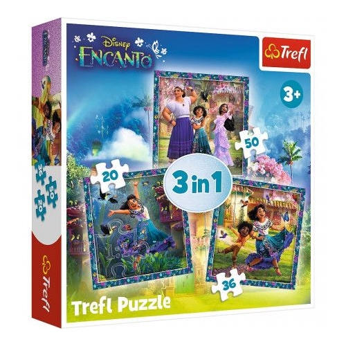 Puzzle 3-in-1 Bang Eroii din Encanto Trefl