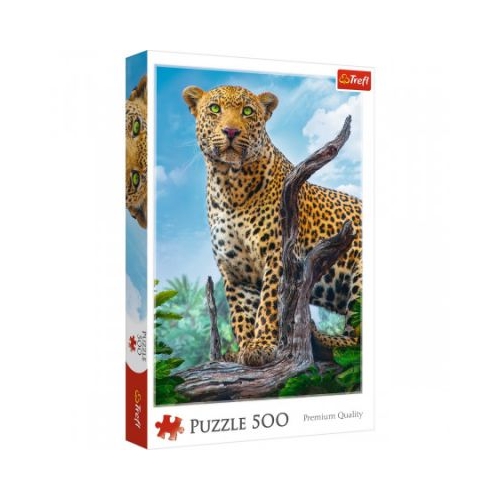 Puzzle 500. Leopard in savana Trefl