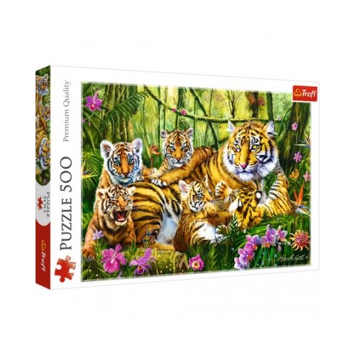 Puzzle 500. Familie de tigri Trefl
