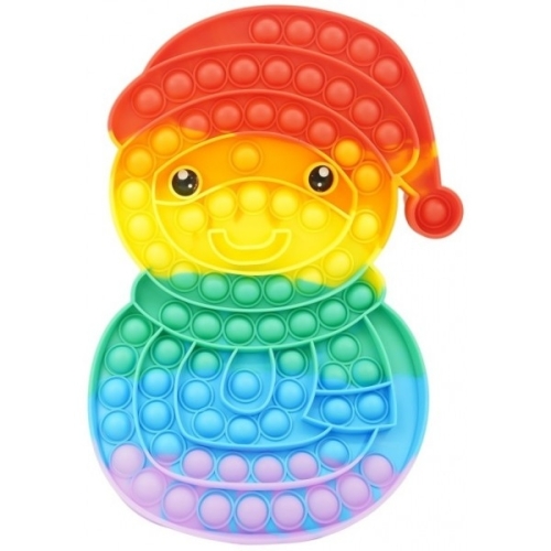 Jucarie antistres din silicon Pop it now and flip om de zapada multicolor, FLIPPY