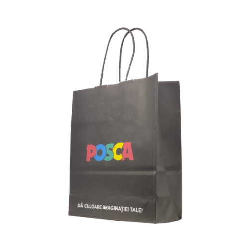 Punga hartie cadou Papiroti 23770 personalizata B5 90 g mp 18x22x8 cm POSCA