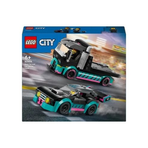 LEGO City. Masina de curse si camion transportator 60406 328 piese