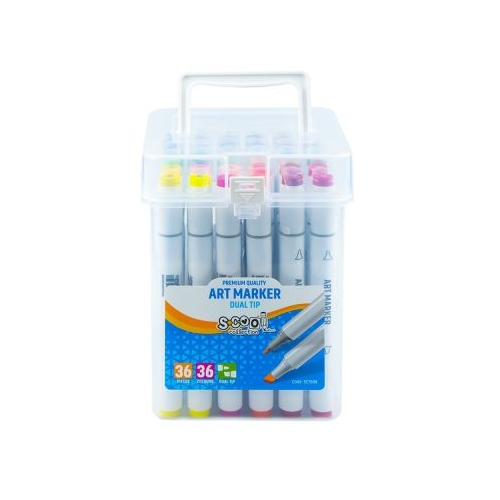 Markere cu 2 Capete 6 mm-3 mm 36 CuloriSet S-COOL