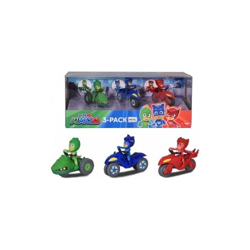 Set 3 motociclete cu figurina scara 1 64 Eroi in pijamale Dickie