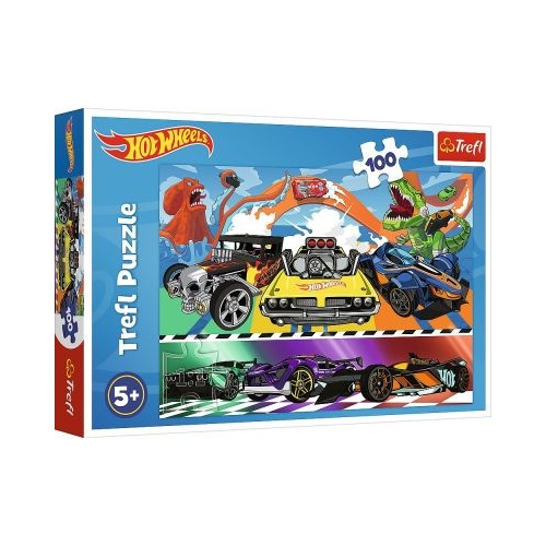 Puzzle 100 Hot Wheels. Masinile de curse Trefl
