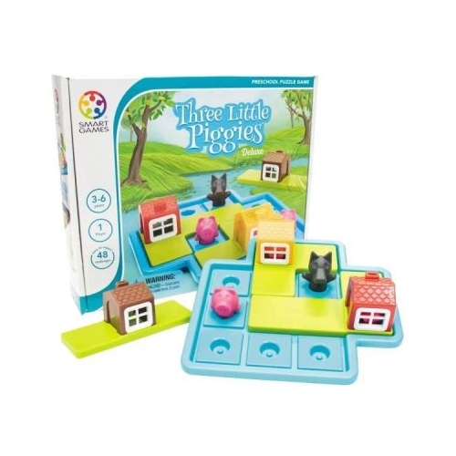 Joc de logica Three Little Piggies Deluxe cu 48 de provocari editie internationala