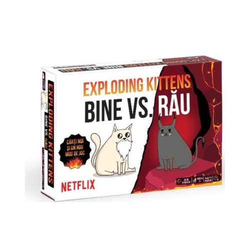 Joc de societate Exploding Kittens BINE vs RAU