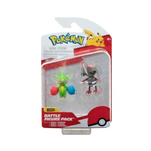 Set 2 figurine de actiune 5cm Pokemon S15 Pawniard si Roselia