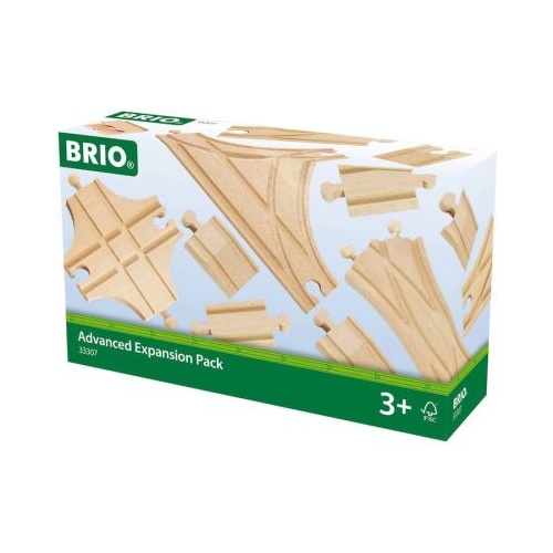 Set de sine si macazuri din lemn extensie avansat BRIO