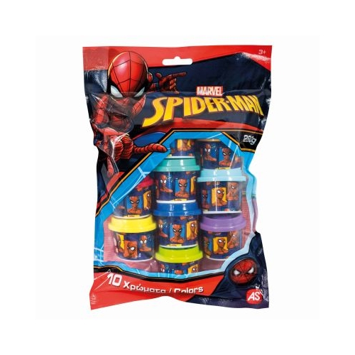 Set 10 borcanase de plastilina Spiderman in punga de plastic As Games