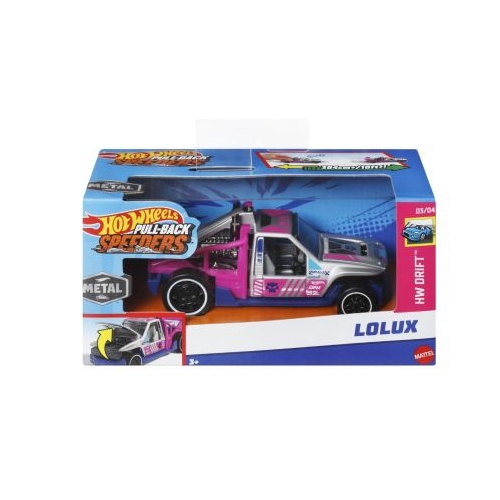 Masinuta metalica cu sistem pull back Lolux scara 1/43 Hot Wheels