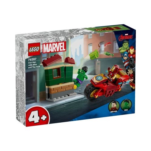LEGO Marvel Super Heroes. Iron Man cu motocicleta si Hulk 76287 68 piese