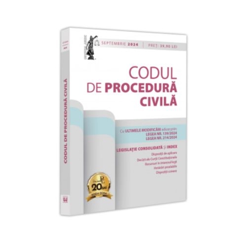 Codul de procedura civila septembrie 2024. Editie tiparita pe hartie alba - Dan Lupascu