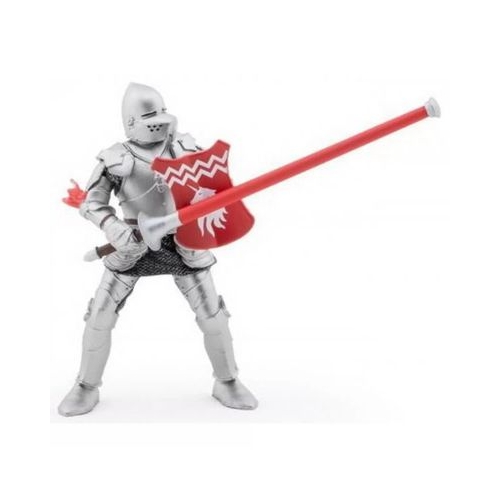 Figurina Papo cavaler cu sulita si scut rosu