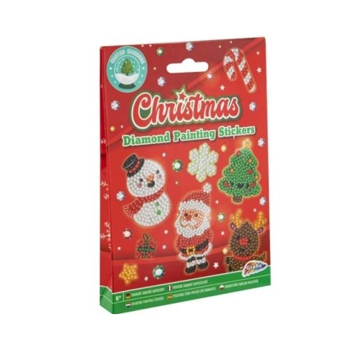 Set creativ cu tematica de Craciun. Creeaza 12 abtibilduri cu tehnica diamond paint