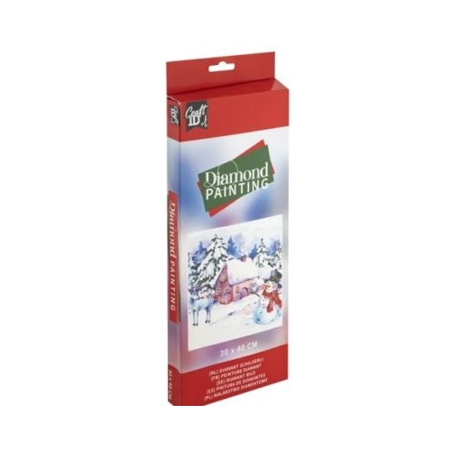 Set creativ cu tematica Craciun Diamond Painting Iarna 30 x 40 cm