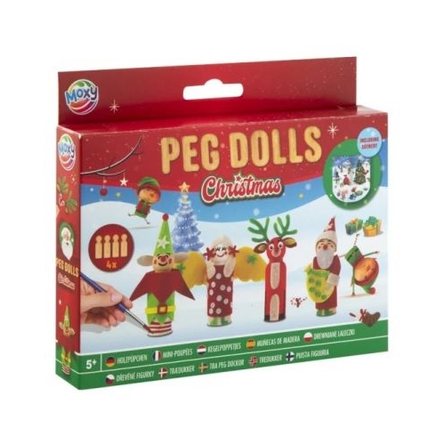 Set creativ cu tematica de Craciun Figurine din lemn Peg Dolls