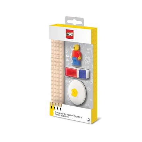 Set LEGO cu o minifigurina 4 creioane 1 topper 1 ascutitoare 52053