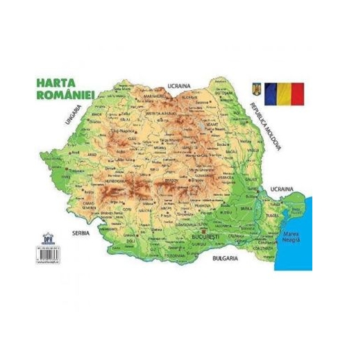 Plansa Harta Romaniei dimensiune 50 x 70 cm