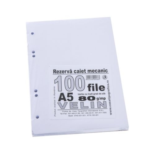 Rezerva caiet mecanic foaie velina A5 100 file Casa Tipografica