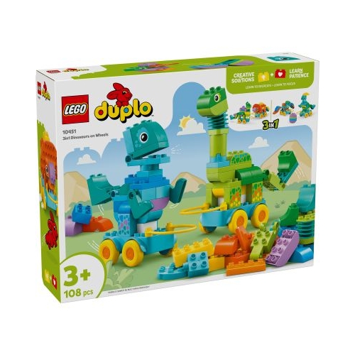 LEGO Duplo. Dinozauri pe roti 3-in-1 10451 108 piese