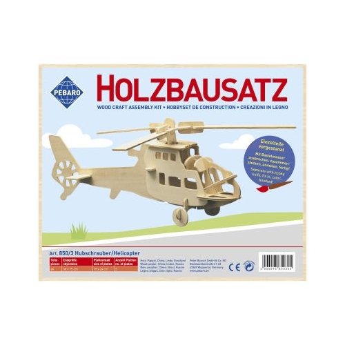 Kit constructie din lemn elicopter 24 piese Pebaro 8503
