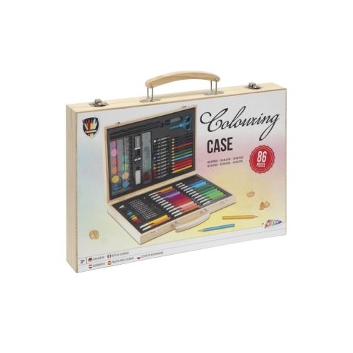 Set pictura si desen 86 piese in cutie de lemn