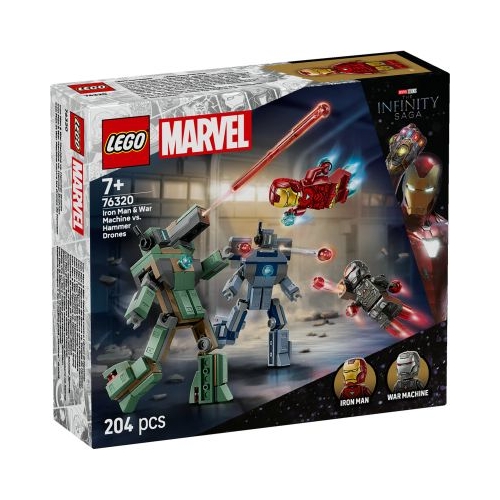 LEGO Marvel Super Heroes. Iron Man si War Machine vs dronele Hammer 76320 204 piese