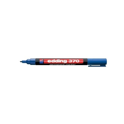 Marker permanent Edding 370 corp plastic varf rotund 1 mm albastru