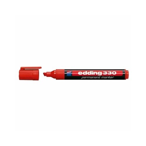 Marker permanent Edding 330 corp plastic varf retezat 1-5 mm rosu
