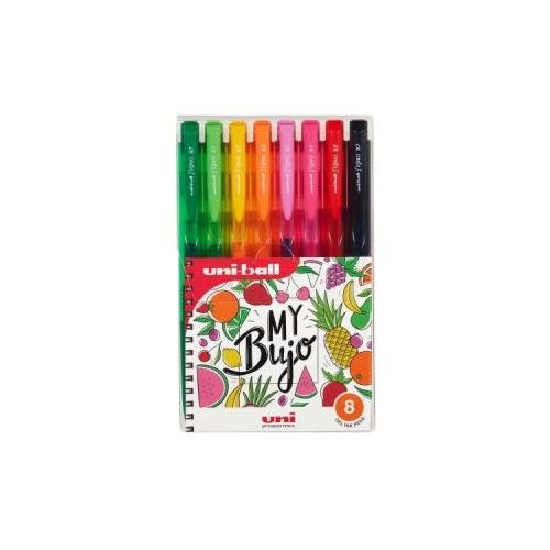 Pix cu gel Uni-ball Signo My Bujo UMN-155N 0. 7mm cu mecanism corp semitransparent in culoarea scrisului set 8 culori