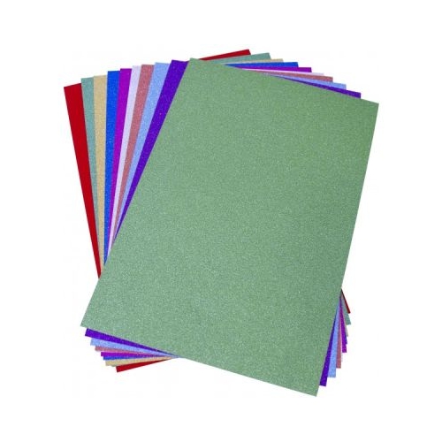 Hartie autocolanta A4 - fara model 80g cu sclipici set 10 coli Colorarte