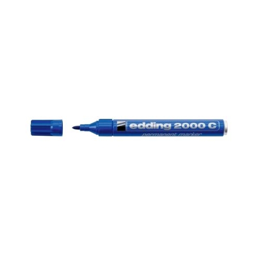 Marker permanent Edding 2000C corp metalic varf rotund 1. 5-3 mm albastru