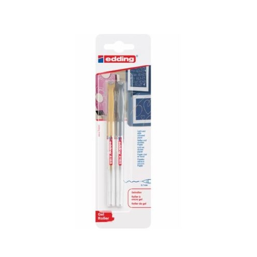 Roller Edding 2185 cu gel varf 0. 7mm auriuargintiu blister