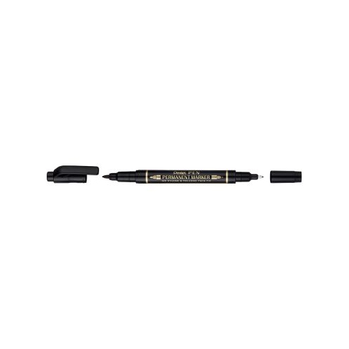 Marker permanent Pentel TWIN TIP 0. 31. 2 mm negru rezistent durabil cerneala rezistenta la apa