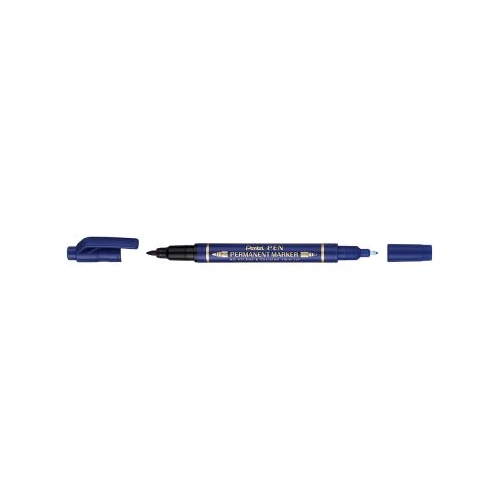 Marker permanent Pentel TWIN TIP 0. 31. 2 mm albastru rezistent durabil cerneala rezistenta la apa