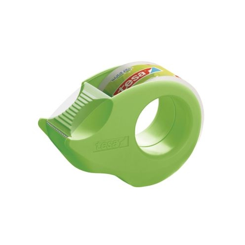 Banda adeziva Tesa Ecologo transparenta 19 mm x 10 m cu Mini dispenser