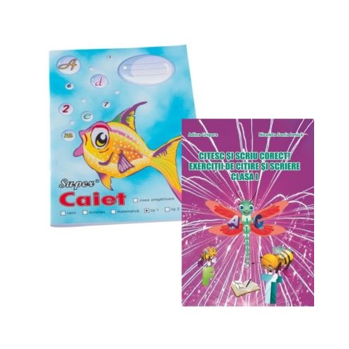 Pachet Caiet tip 1 Pestisor A5 32 file Casa Tipografica si Citesc si scriu corect Exercitii de citire si scriere pentru clasa 1 - Adina Grigore