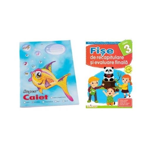 Pachet Caiet Pestisor dictando A5 48 file Casa Tipografica si Fise de recapitulare si evaluare finala Clasa 3 - Nicoleta Popescu