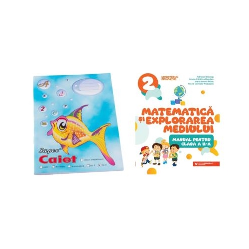 Pachet Caiet tip 2 Pestisor A5 48 file Casa Tipografica si Matematica si explorarea mediului. Manual clasa a 2-a - Adriana Briceag