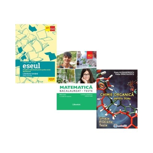 Pachet Bacalaureat 2026. Eseul Pregatire individuala pentru proba scrisa Matematica M2 Profil Stiinte ale naturii. Teste si Chimie organica pentru liceu. Sinteze. Probleme. Teste - Liliana Paicu Claudia Temneanu Elena Alexandrescu